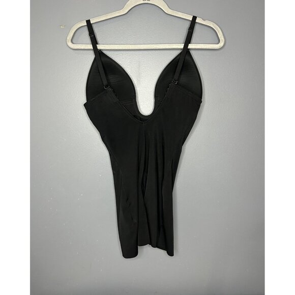 Spanx Bodysuit Womens Medium Black Suit Your Fancy Plunge Bra Low-Back Shapewear - Picture 3 of 14